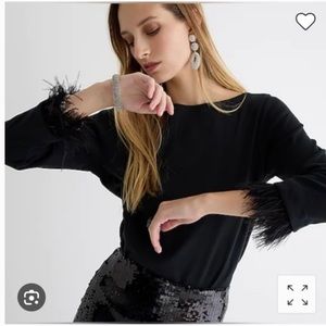 NWT J. Crew feather-trim long-sleeve dress shirt Item # MB349